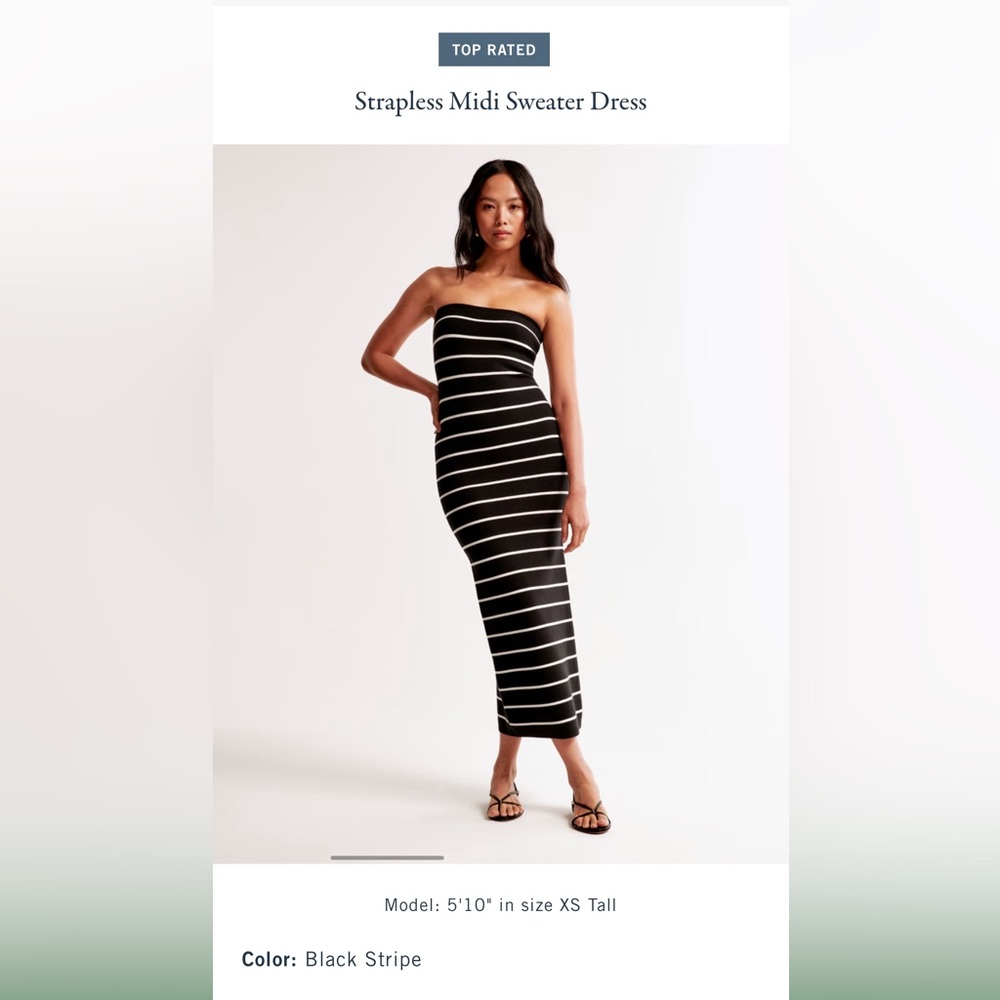 Abercrombie & Fitch Strapless Midi Sweater Dress